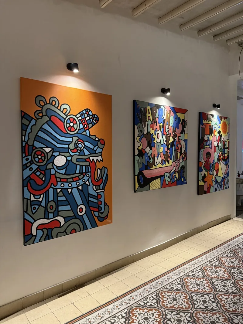 Artworks on the gallery wall at Knack & Snack