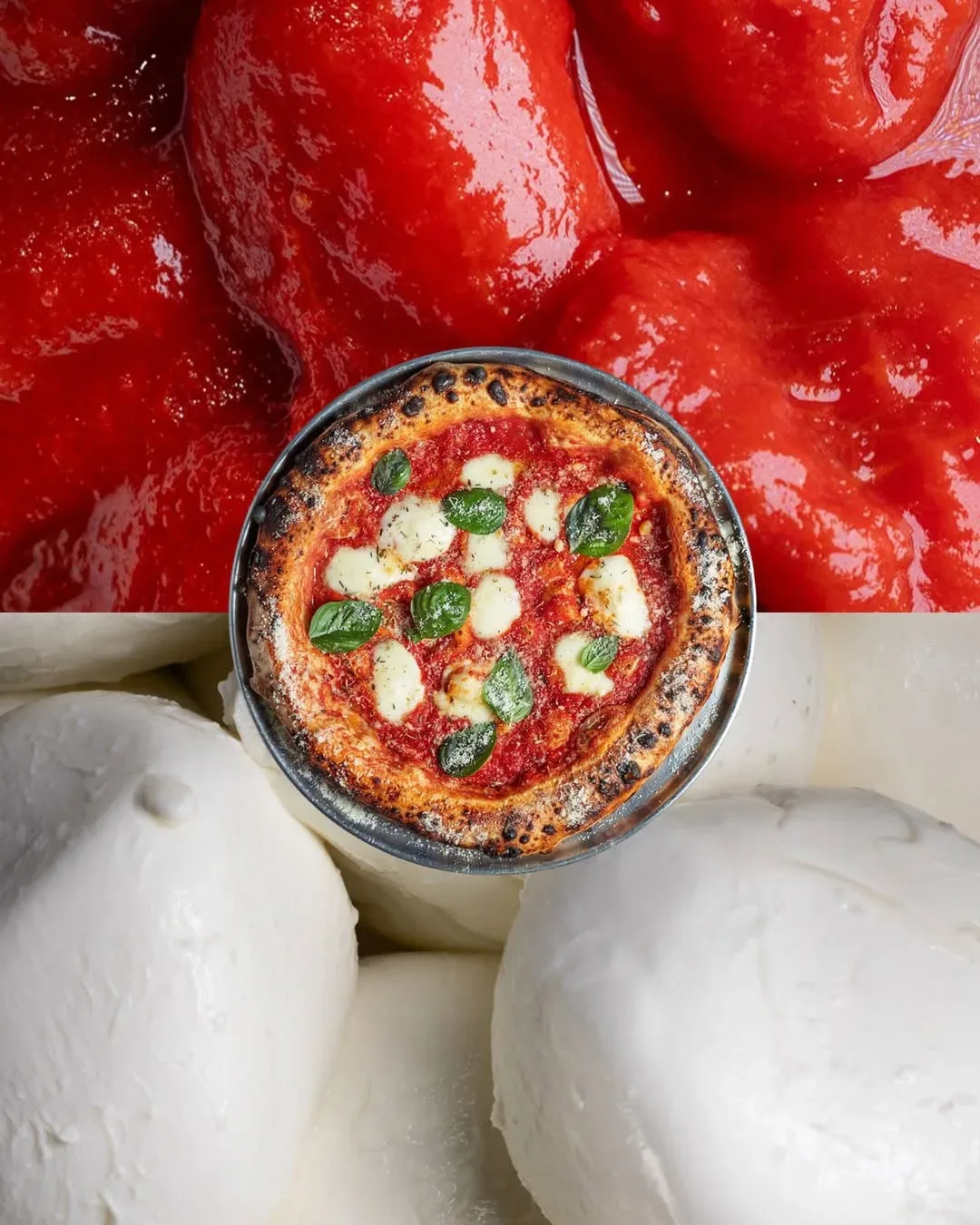 Rinascita pizza with tomato, mozzarella and basil at Knack & Snack